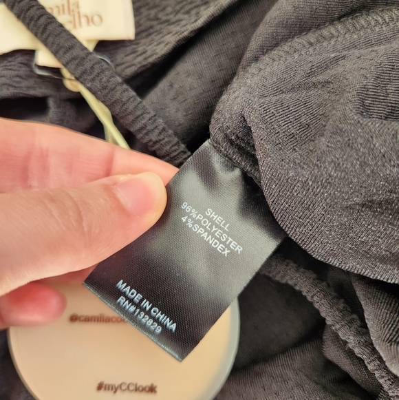 Camila Coelho Raquelle Tie Waist Pants Black NWT Size Large - Picture 8 of 10